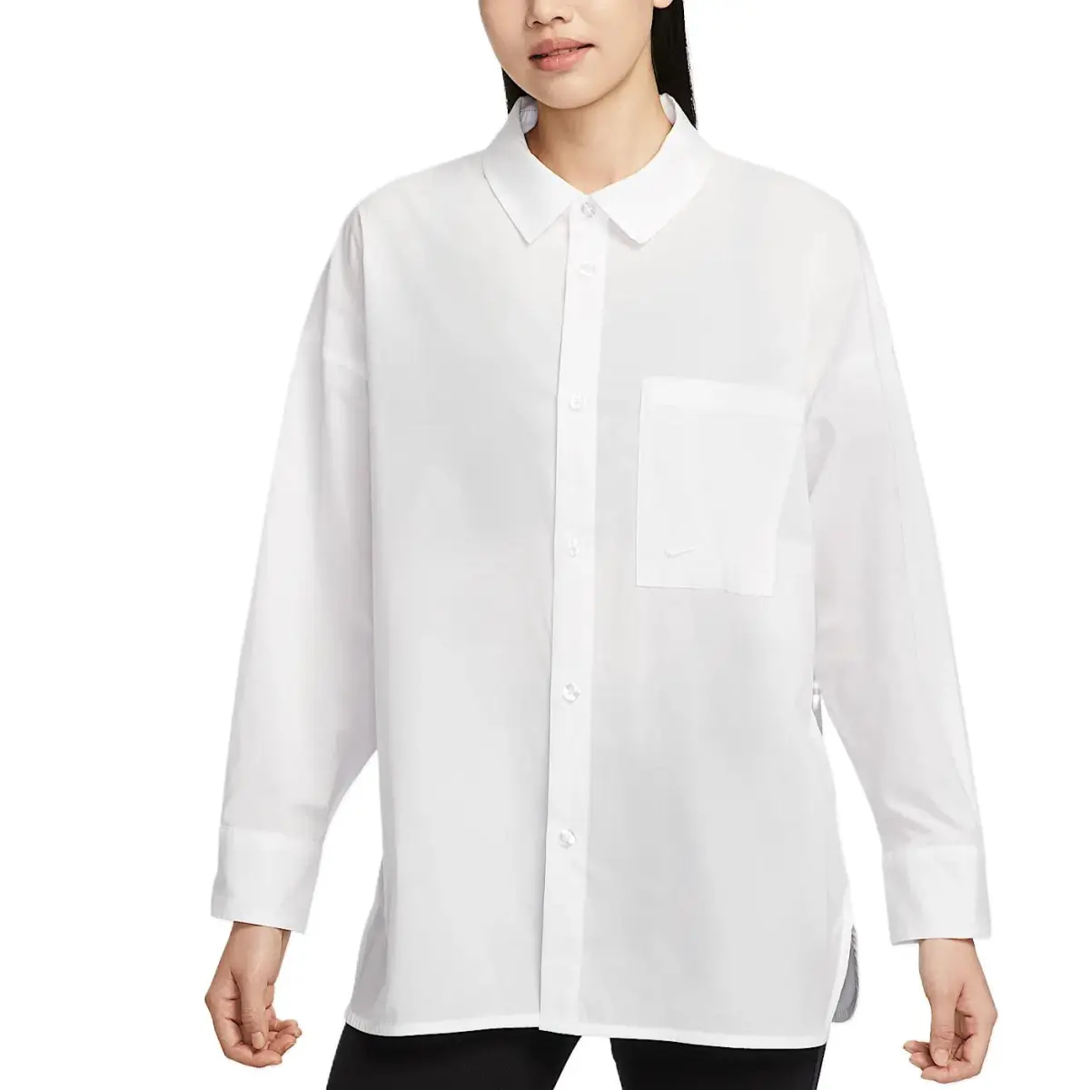 Nike Sportswear Chill Poplin Women's Loose Long Sleeve Button Up Top