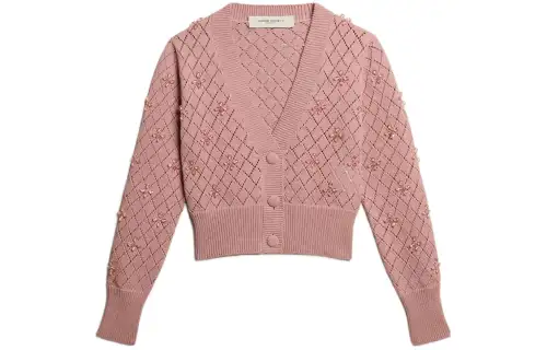 Golden Goose Bead embellished Pointelle knit Cardigan