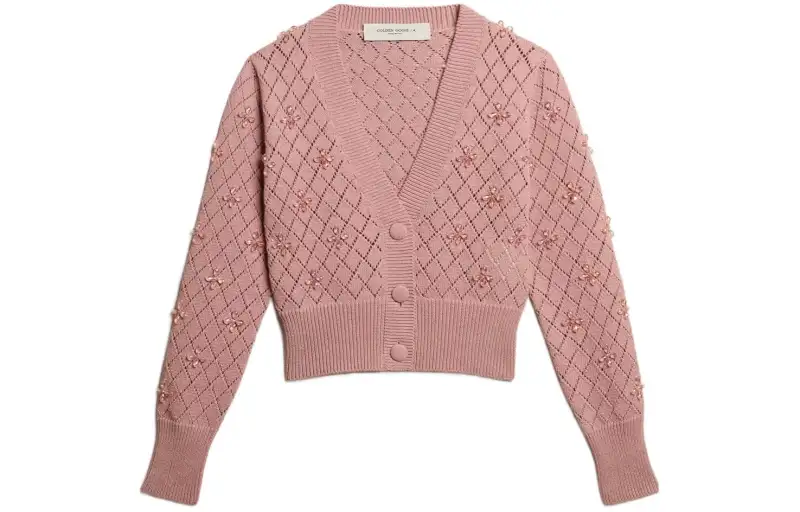 Golden Goose Bead embellished Pointelle knit Cardigan