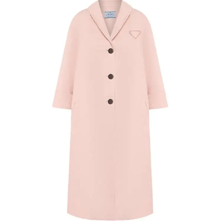 PRADA Coats Women's Pink Lapel Moderate Straight Fit