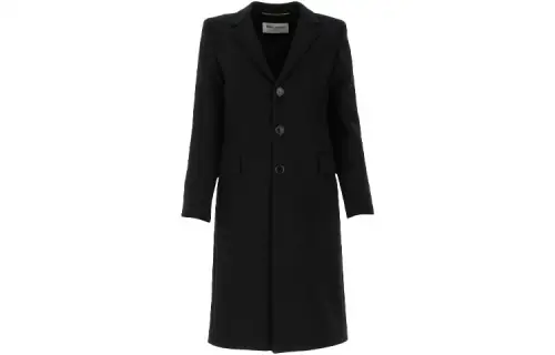 SAINT LAURENT Coat Women's Black