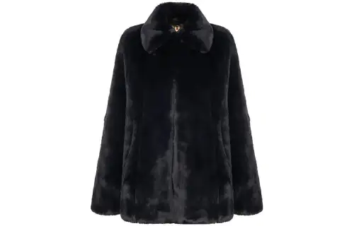 Burberry Coats Women's Marine Blue Lapel Moderate Straight Fit