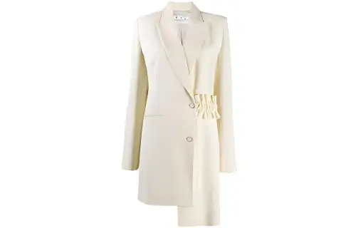 OFF-WHITE Asymmetrical coat, with your logo imprint