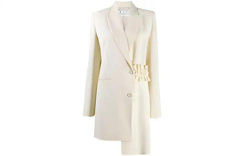 OFF WHITE SS20 Coats Women's White Lapel Moderate