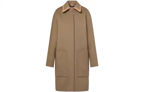 Lv Removable Collar Double Face Coat