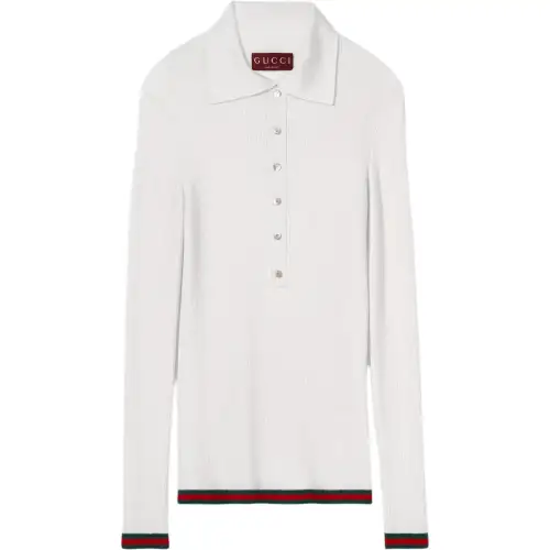 GUCCI Web Stripe Polo Top