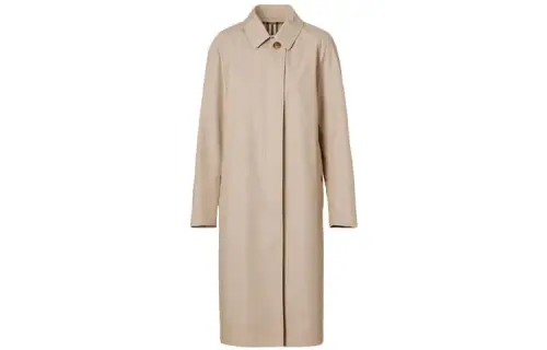 Burberry Coats Women's Soft Yellow Brown Lapel Moderate Straight Fit