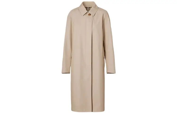 Burberry Coats Women's Soft Yellow Brown Lapel Moderate Straight Fit