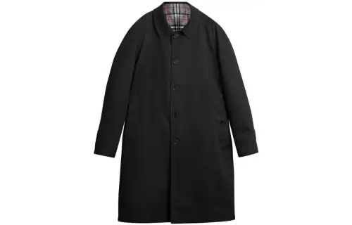Burberry Coats Women's Black Square Collar Moderate Straight Fit