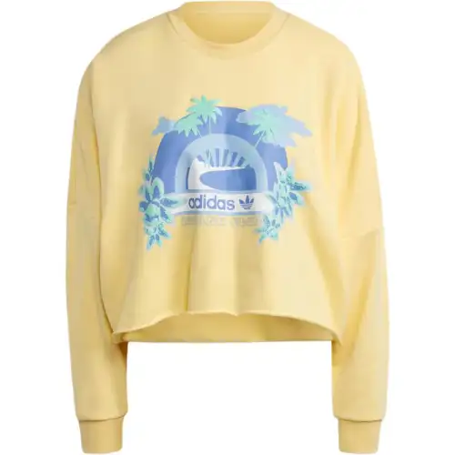 Adidas Originals ISLAND CLUB CREW GRAPHIC SWEATSHIRT Women's Yellow