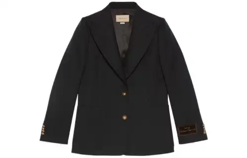 single-breasted twill blazer