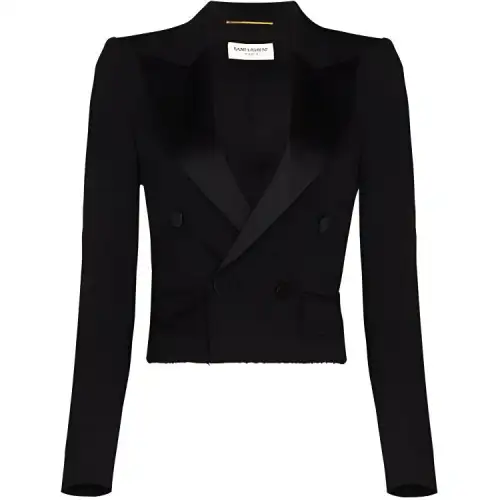 SAINT LAURENT Cropped Tuxedo Blazer