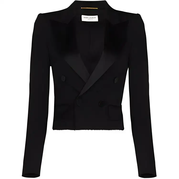 SAINT LAURENT Cropped Tuxedo Blazer