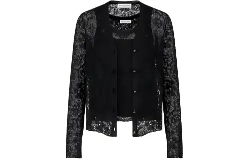 DIOR Knitwear Women's Black Crew Neck Moderate Two Piece Set