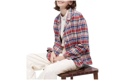 UNIQLO X Ines De La Fressange Business Suits Women's Agate Red Turndown Pointed Collar Moderate