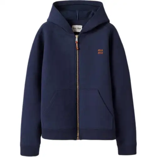 MIU MIU Zip-Up Hooded Jacket