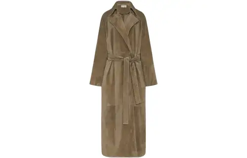 THE ROW Coats Women's Camel Suit Collar Moderate Straight Fit