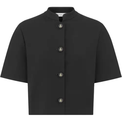 DIOR Officer Collar Cropped Jacket Jackets & Coats Women's Black