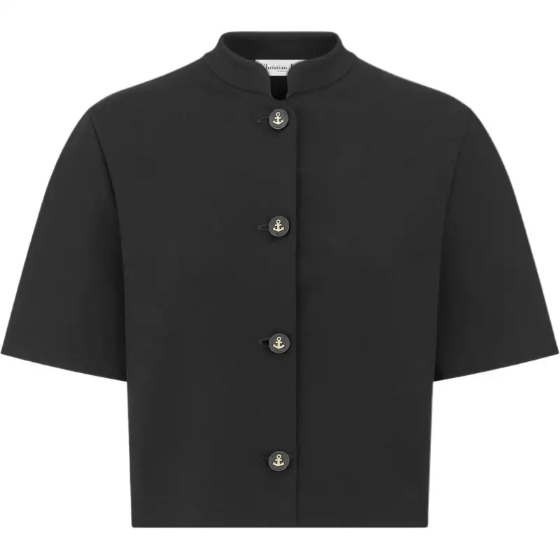 DIOR Officer Collar Cropped Jacket Jackets & Coats Women's Black