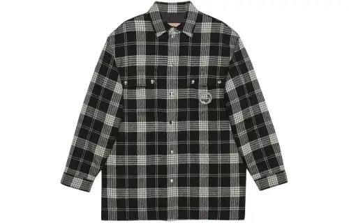 GUCCI Shirts Women's Black Pointed Collar Moderate Shirt