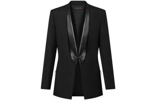 LOUIS VUITTON Leather Lapel Blazer
