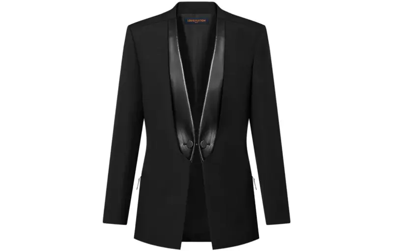LOUIS VUITTON Leather Lapel Blazer