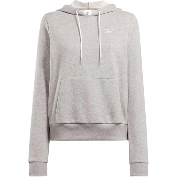 Reebok Identity Small Logo French Terry Hoodie Sweatshirt Women's Medium Gray Mixed Color