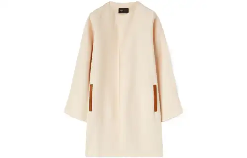 Loro Piana Coats Women's Beige Lapel Moderate Straight Fit