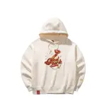 Anta Good Things Will Happen Collection, Loose Fit Hooded Fleece Lined Sweatshirt Women's Corn White