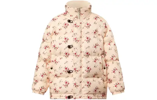 LOUIS VUITTON Floral Print Long Puffer Jacket