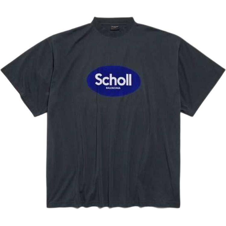 Balenciaga X Scholl Logo Printed Crewneck T Shirt