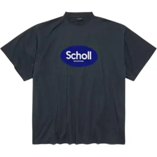 Balenciaga X Scholl Logo Printed Crewneck T Shirt