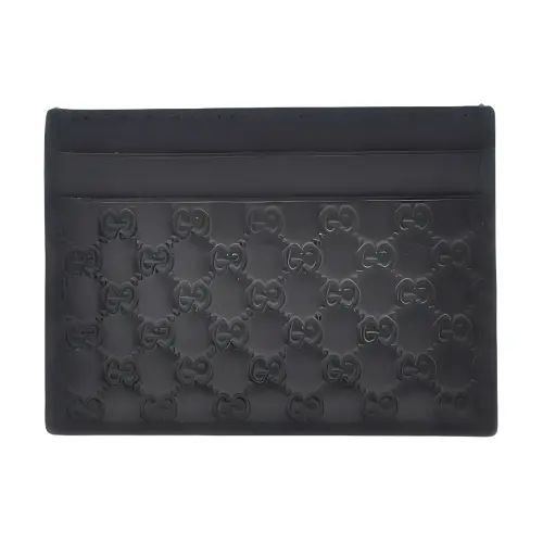 GUCCI Cow Leather Card Holder Card Holder Men's Dark Brown