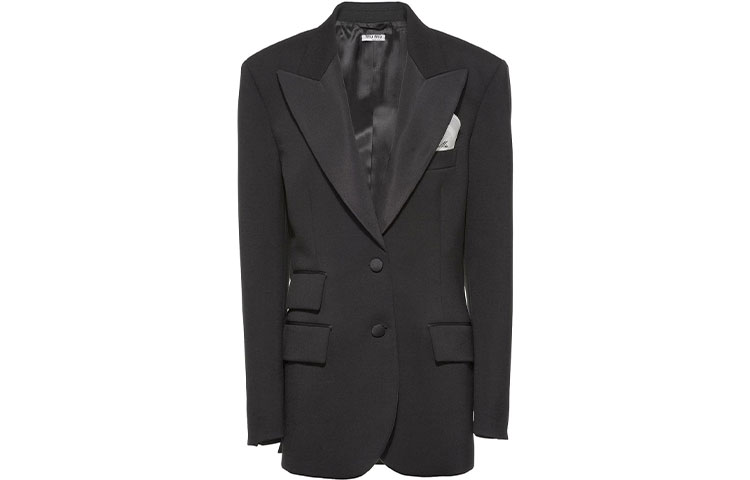 MIU MIU Business Suits Women's Black Suit Collar Moderate