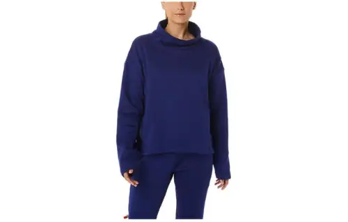 ASICS Sweatshirts Women's Blue Turtleneck Moderate Regular