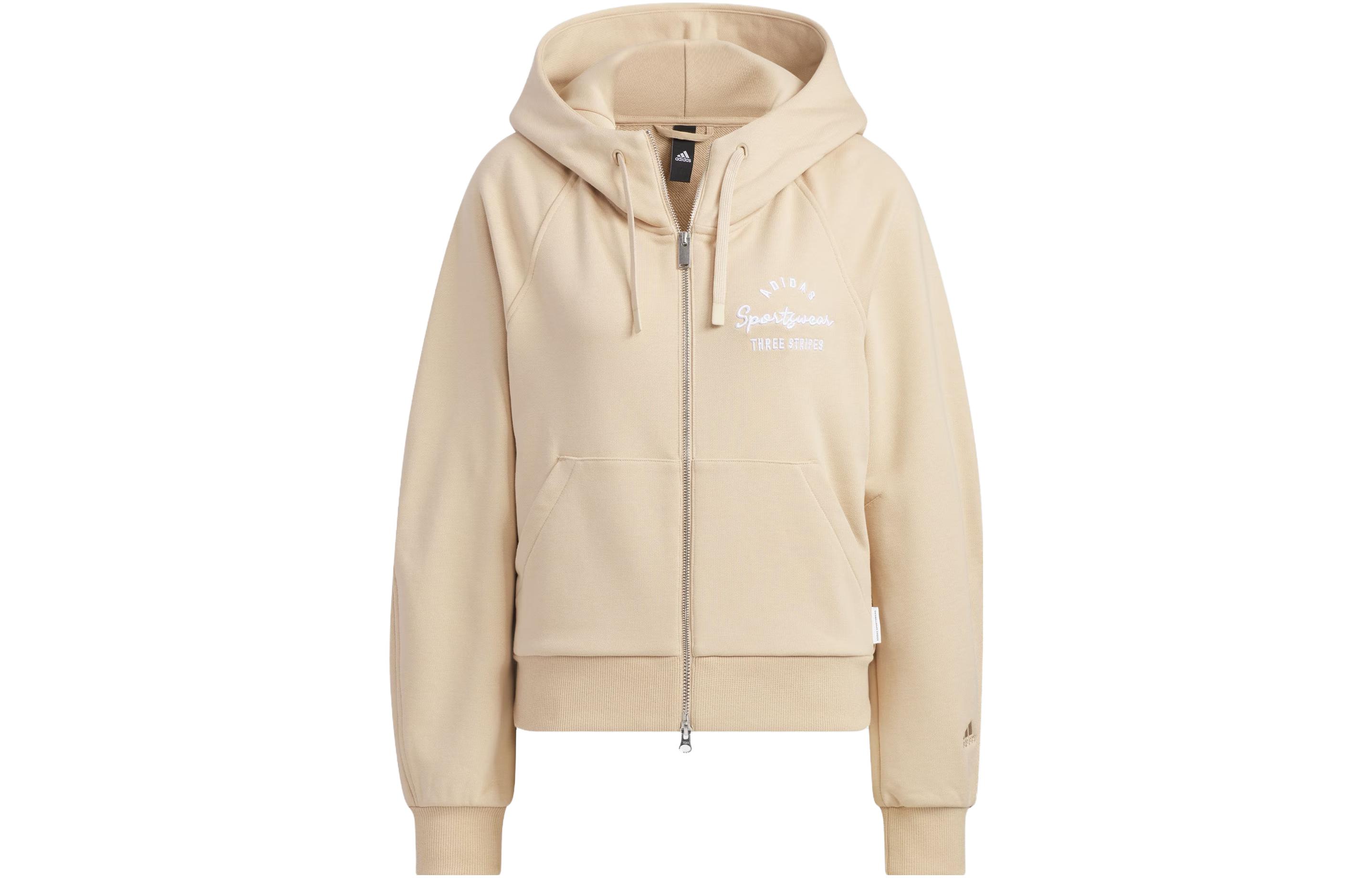 Женская куртка adidas Verbiage Full-Zip Hoodie (бежевая)