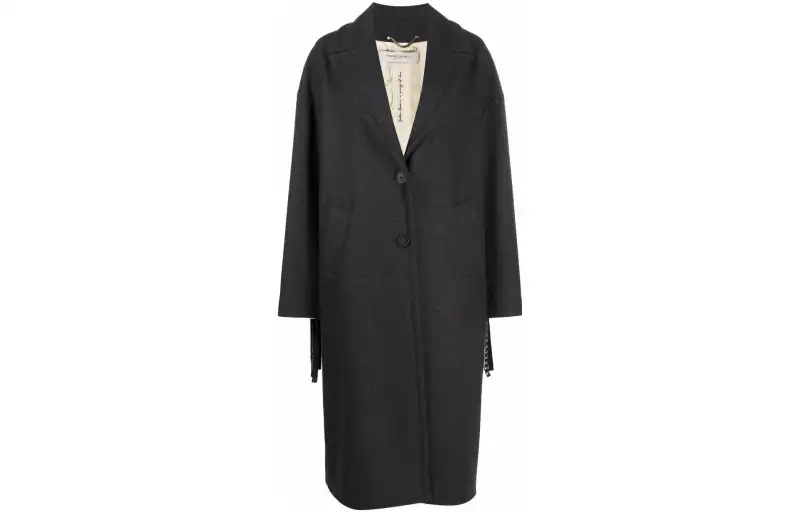 Golden Goose Coats Women's Dark Gray Lapel Moderate