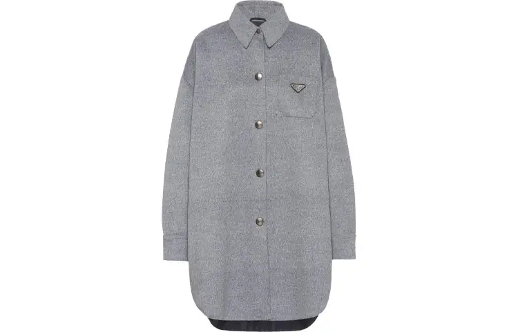 PRADA Coats Women's Gray Lapel Moderate