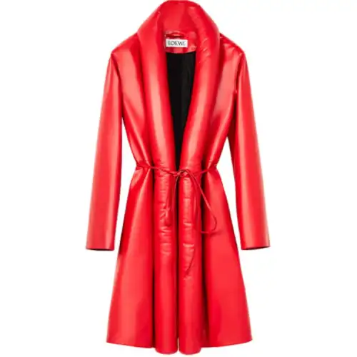 LOEWE Coats Women's Red Lapel Moderate Straight Fit