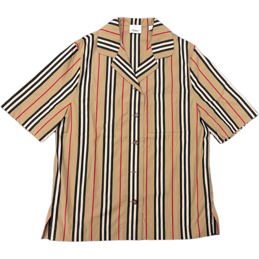 Женская рубашка Burberry В полоску (коричневая)