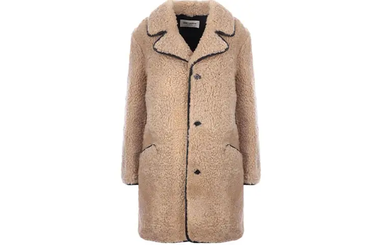 SAINT LAURENT Shearling Long Coat
