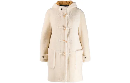 SAINT LAURENT Coats Women's White Hooded Moderate