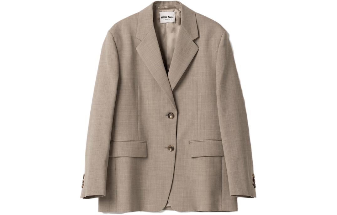 MIU MIU Business Suit Coat Women's Gray Rope