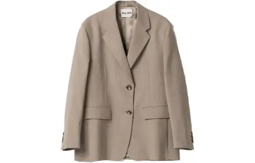MIU MIU Business Suit Coat Women's Gray Rope