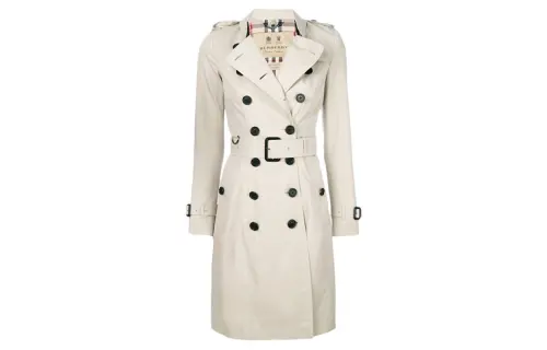 Burberry Coats Women's Beige Lapel Moderate Straight Fit