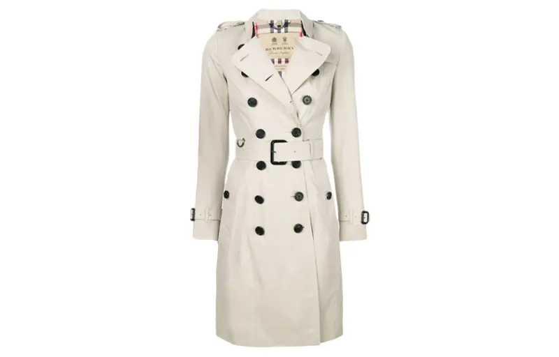 Burberry Coats Women's Beige Lapel Moderate Straight Fit