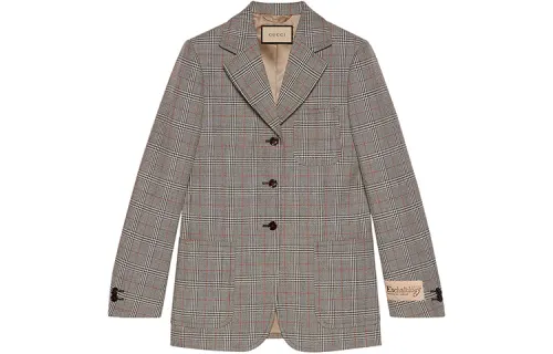 【Previous Season】check-pattern single-breasted blazer