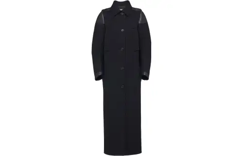 PRADA Coats Women's Black Lapel Moderate Straight Fit