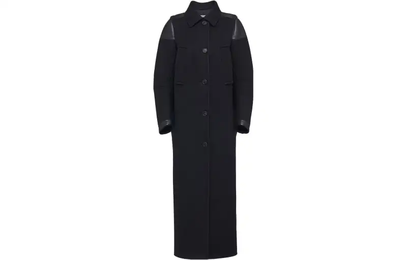 PRADA Coats Women's Black Lapel Moderate Straight Fit