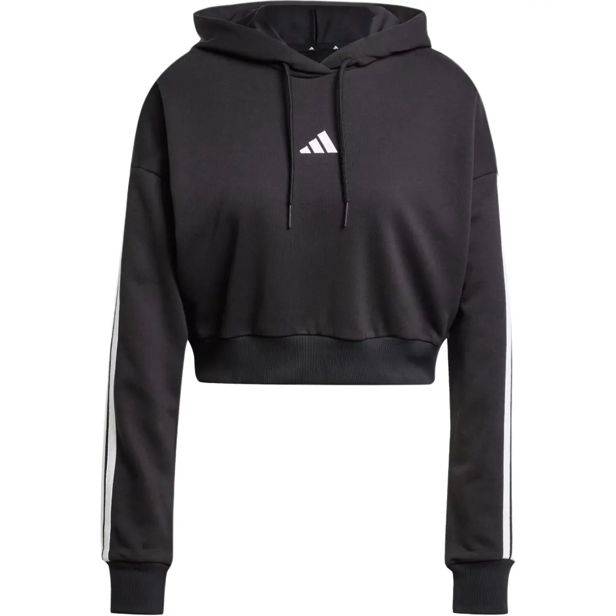 Adidas Free Shipping With AdiClub Essentials 3 Stripes French Terry Crop Hoodie